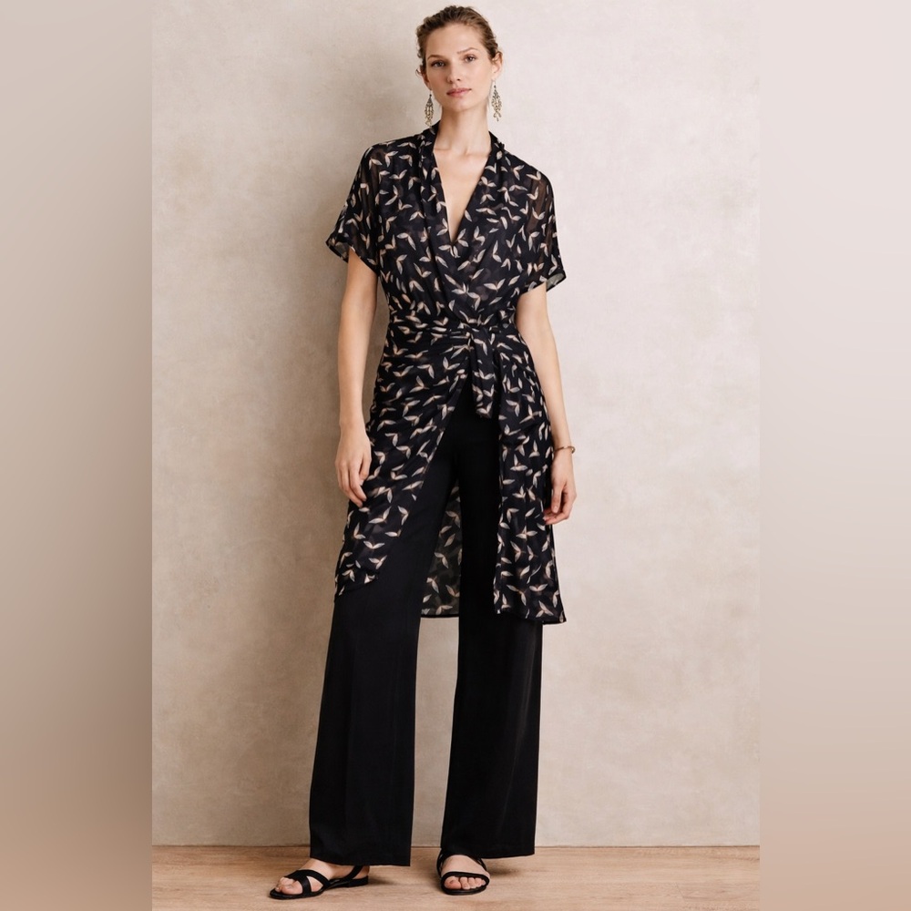 Byron Lars Beauty Mark Feather Print Two-Piece Dress Set Size 4 – New
